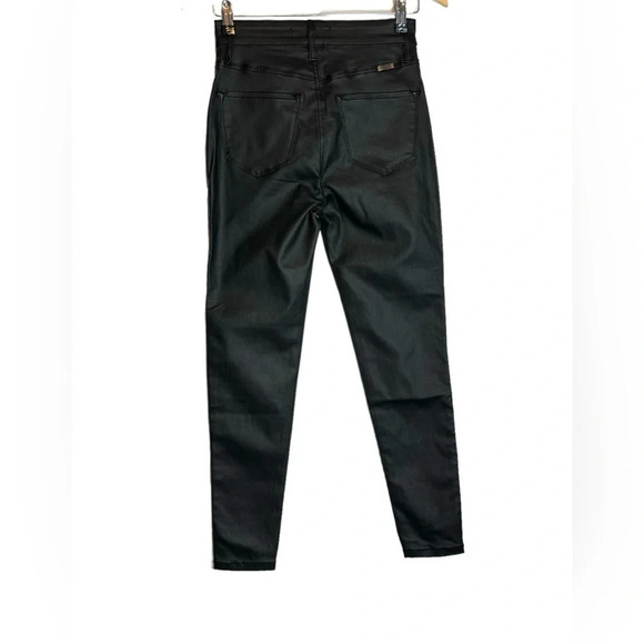 Kancan Faux Leather Skinny Pants Size 27 Button Fly High Rise Ankle Stretch EUC - Picture 6 of 11